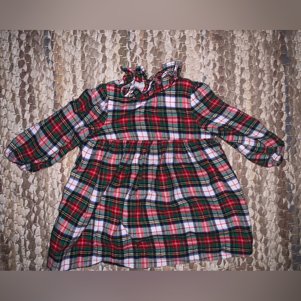 GAP Kids Festive Plaid Dress - Red, Green, White